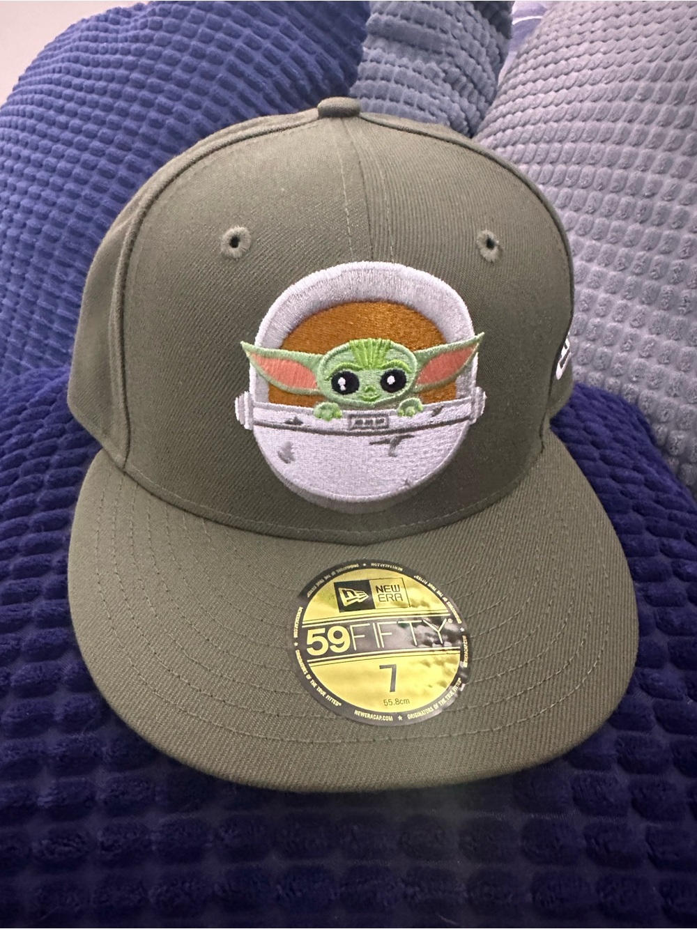 New Era Olive Green Star Wars 'The Child' 59FIFTY Cap Size 7 Grogu.